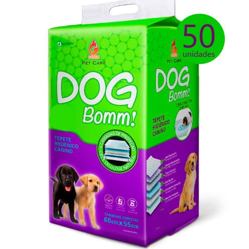 Tapete Higiênico Dog Boom 60 x 55 cm para Cães com 50 unidades