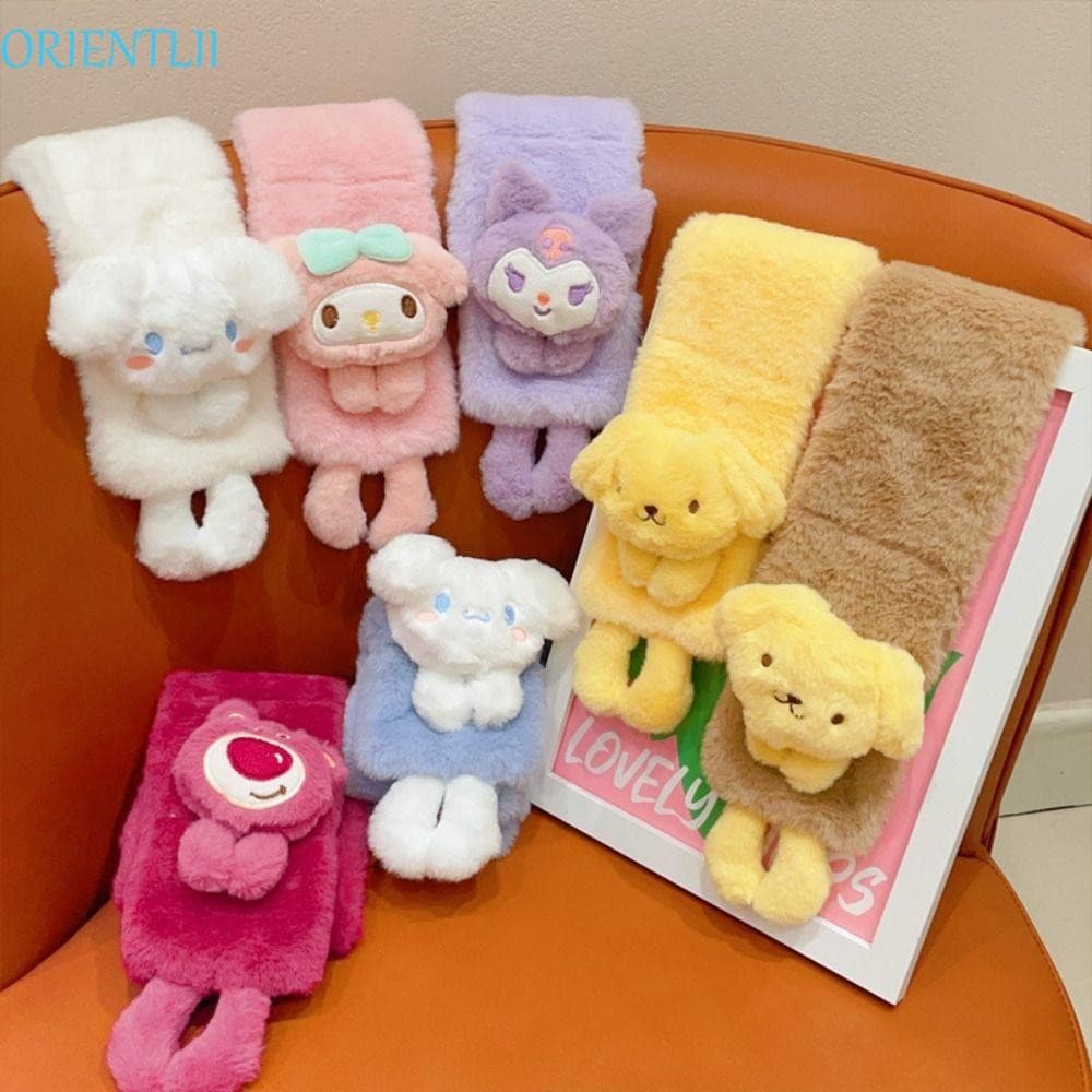 Cachecol Oriental Likuromi Sanrio Cartoon à Prova de Vento Cachecol Cruzado Infantil ABCK Cachecol de Inverno Macio