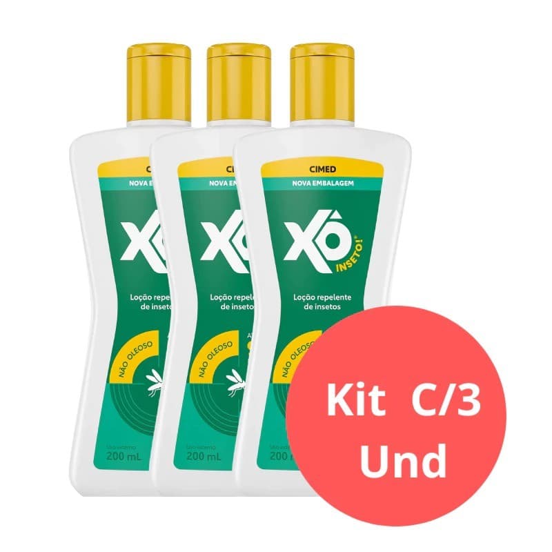 KIT C/ 3 REPELENTE XO INSETO 200ML LOÇÃO