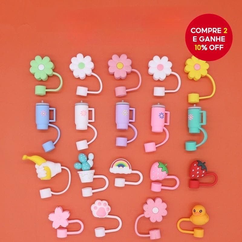 Tampa De Palha De Silicone De 10 Mm Capa Macia À Prova De Poeira De Qualidade Alimentar Para Canudos Reutilizáveis