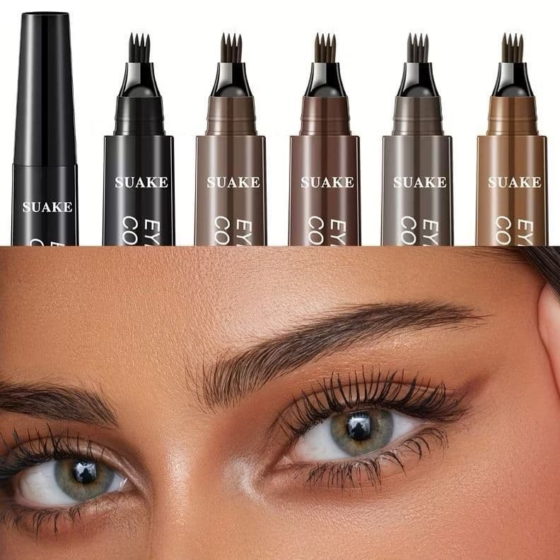 Lápis Caneta de Sobrancelha Líquido À Prova D'Água com 4 Pontas