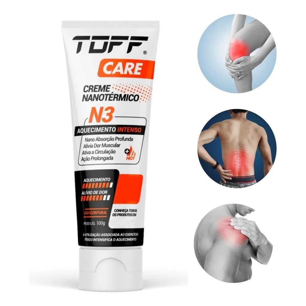 Toff Creme N3 Nanotérmico Para Alívio Muscular Aquecimento Intenso 100g