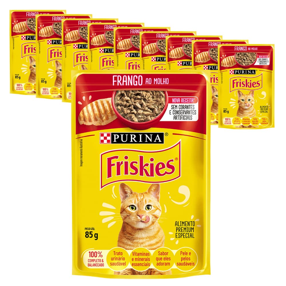 Ração Úmida Friskies Sachê Frango - 85g - KIT 10 unids.