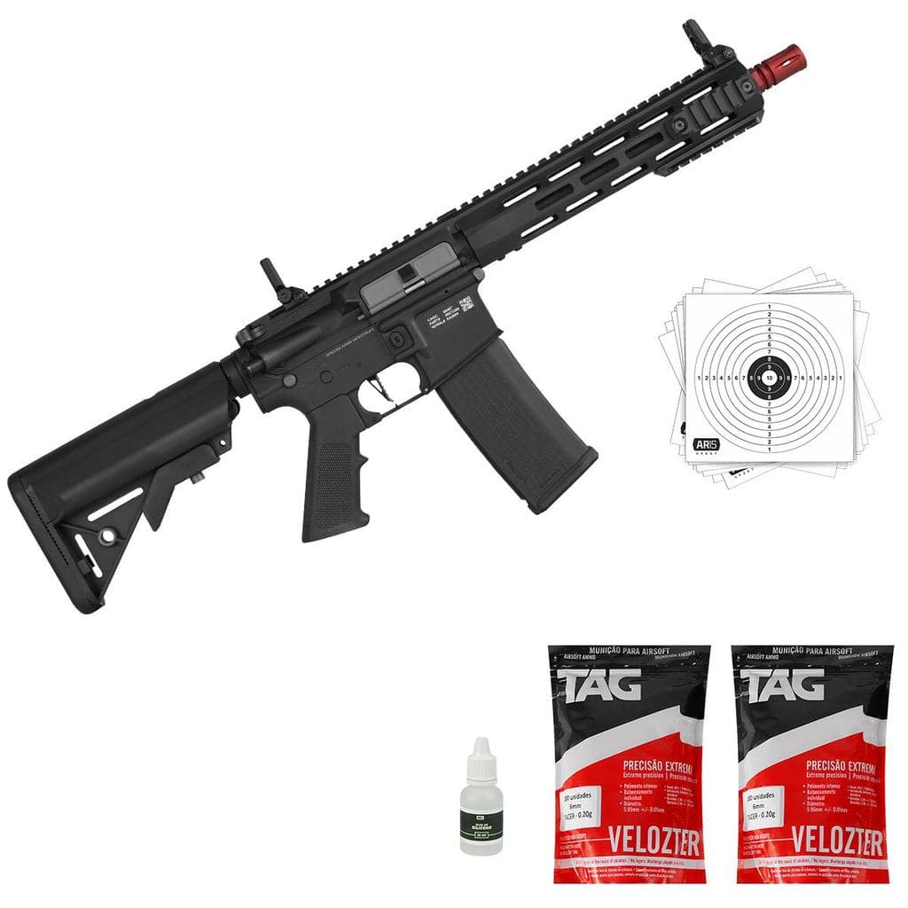 Airsoft M4 6mm SA-F03 Aeg Specna Arms Preta + BBs 10000un