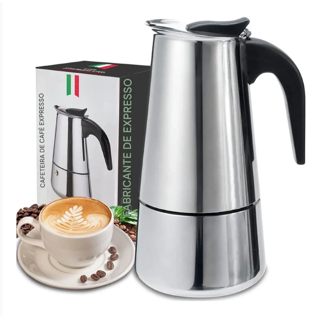 Cafeteira Italiana 12 Xicaras Aço Inoxidável Inox Moka Café Expresso 600ml Grande