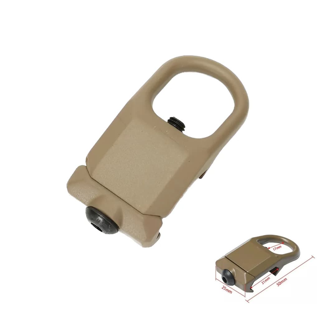 Zarelho Fixo Adaptador P/ Trilho 20mm Para Fixar Bandoleira Tan 1/2PCS