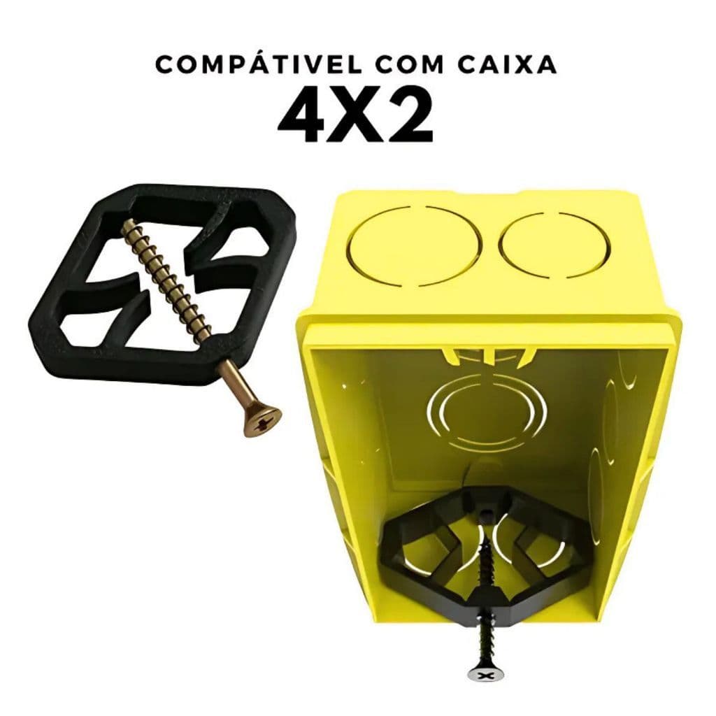 Salva Caixinha 4x2 Reparo Para Caixa de Luz Tomada Interruptor Recuperador de Abas Quebradas