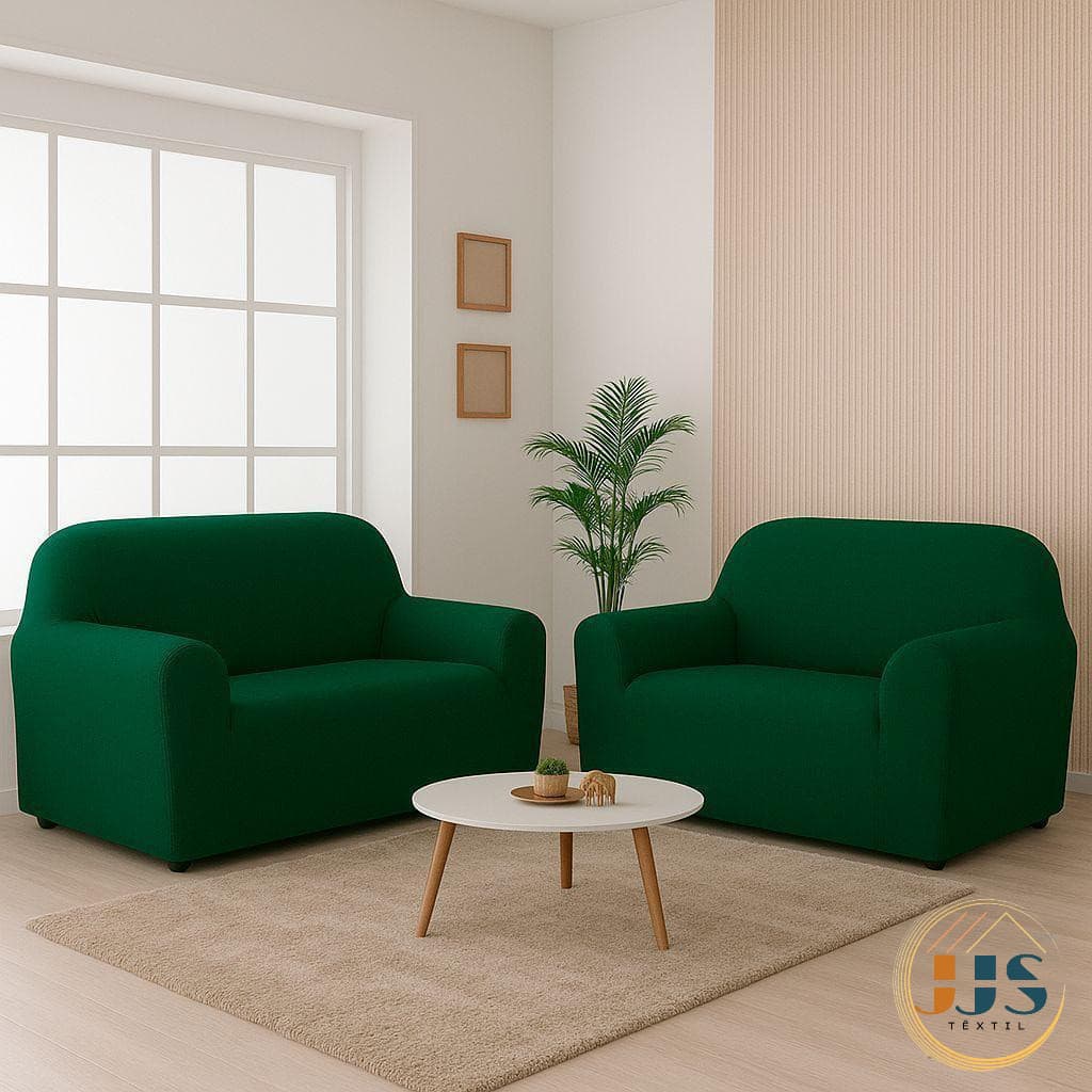 Capa de sofá 2 e 3 lugares ligadinha lisa malha 100% poliéster Ajustável