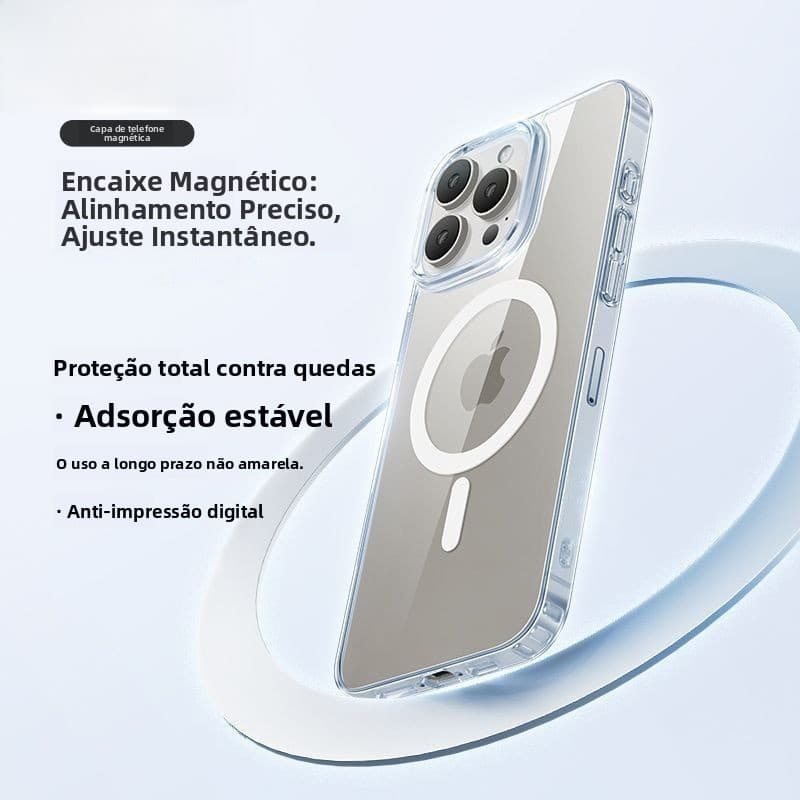 Capa Capinha Magnética Space Transparente Anti Impacto PAM Case Apple IPhone 11 12 13 14 15 16 17 Pro Max 17 Air 7 8 XR
