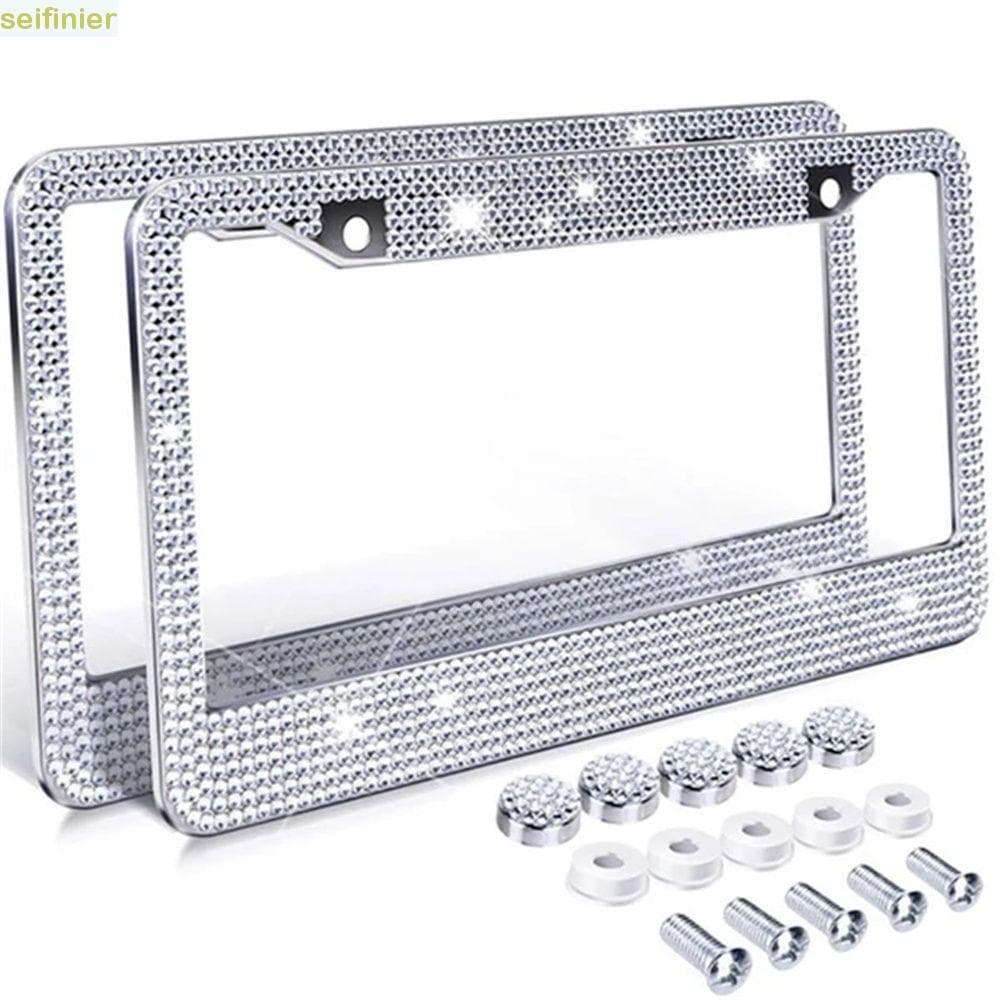 SEIFINIER Placa De Quadro De Carro Luxo Decoração Exterior Cristal Para Canadá Strass Feminino Bling Licença
