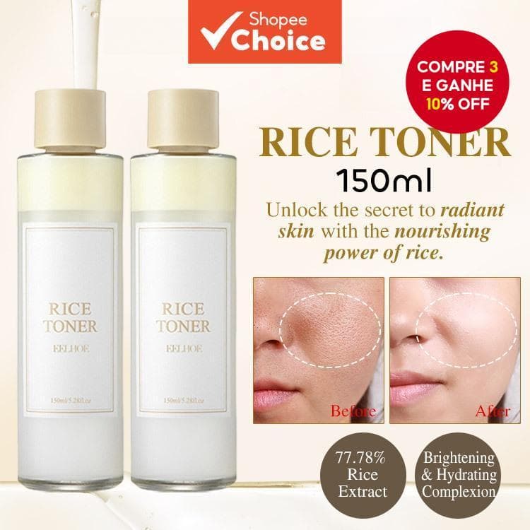 Toner Puro Arroz Água Controle De Óleo Poros Minimizador PH Essência Balanceada Avançada