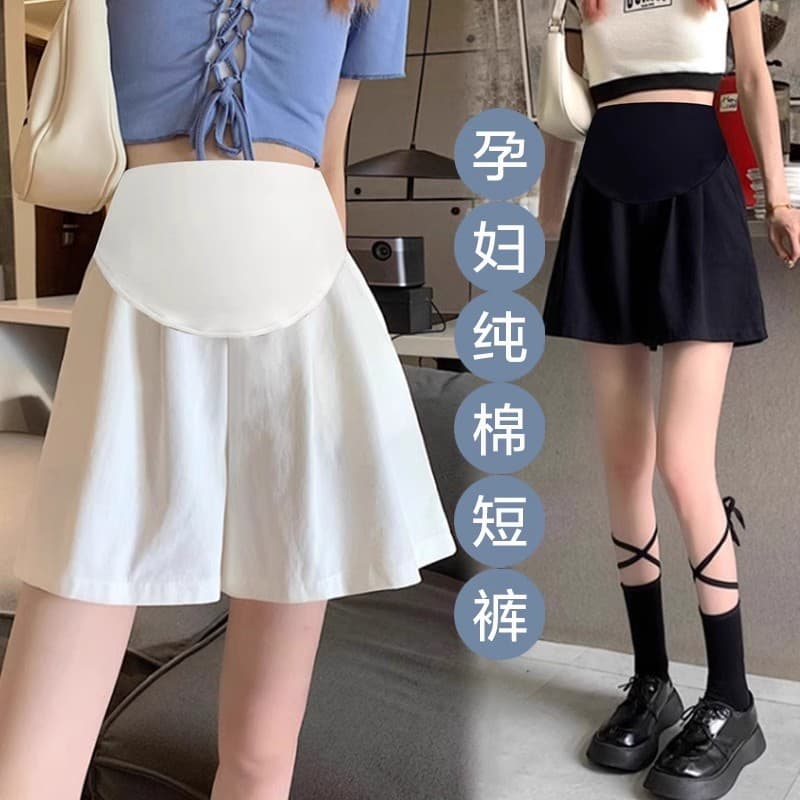 Shorts de maternidade feminino verão estilo fino exterior usar pequeno cinco pontos calças de perna larga solta Casual e