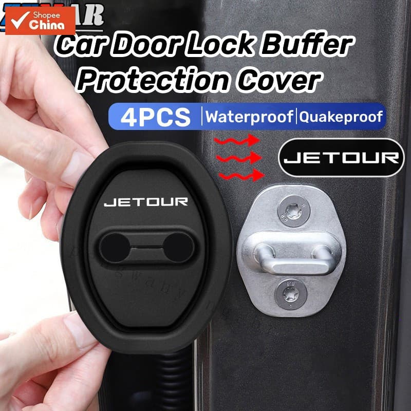 4 Unidades de Protetores de Silicone para Fechadura de Porta de Carro Jetour, Acessórios Amortecedores Silenciosos JT T1