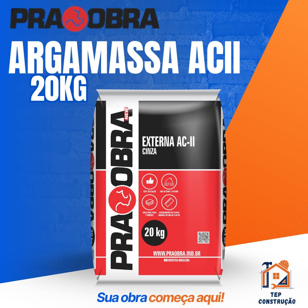 Argamassa ACII Premium Cinza 20kg Externo PraObra