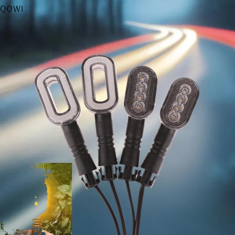 qo 2 Peças Luz Traseira De Buzina De Sinal De Mudança De Direção De Bicicleta 36V/48V/60V/72V Lâmpada De Advertência De 