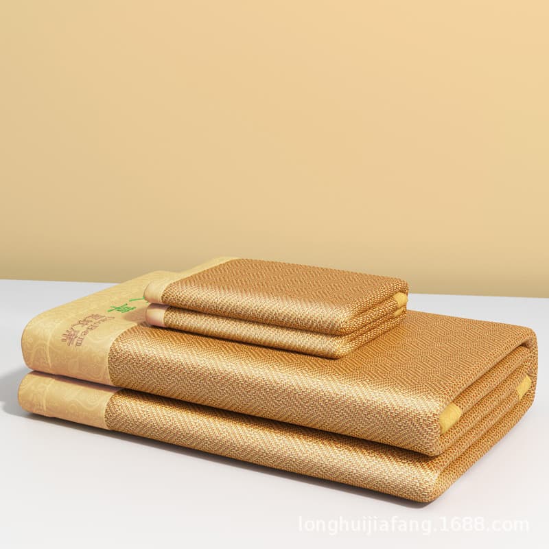 Tapete de absinto Tapete de vime Tapete de seda gelada dobrável único Tapete de palha duplo Colchão de três peças Repele
