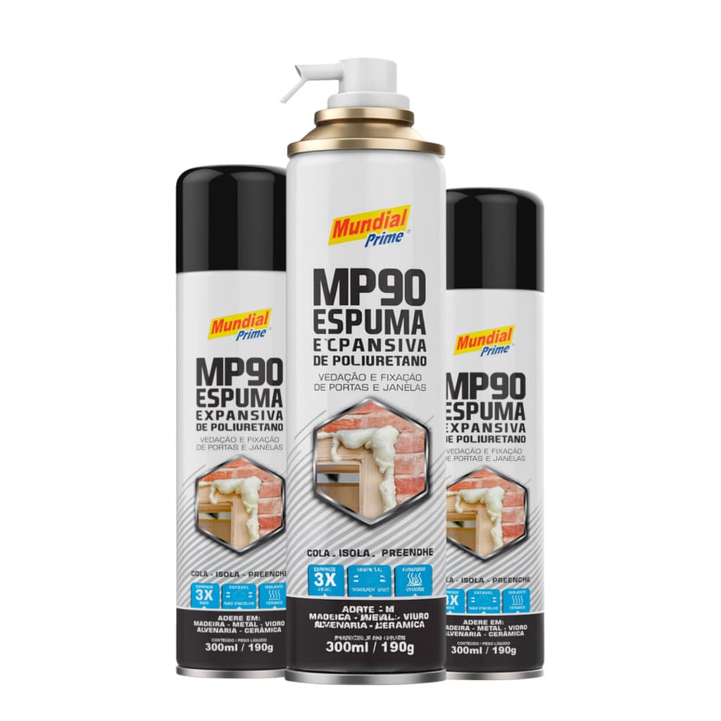KIT 3 ESPUMA EXPANSIVA MUNDIA PRIME 300ML
