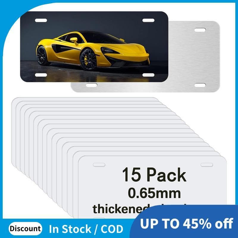 15 Pcs Sublimação Placa De Licença Blanks Transferência Térmica DIY Design De Imagem Personalizado Branco