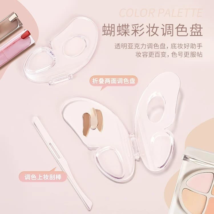 Paleta de base dobrável paleta de maquiagem mistura paleta de maquiagem acrílica aplicável paleta de maquiagem mistura