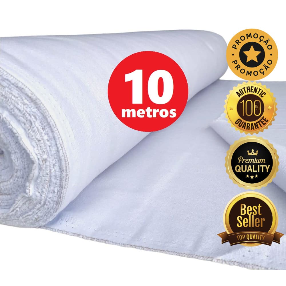 10 Metros Tecido Alvejado Pano de Prato Liso Pano Copa Branco Sacaria Algodão Artesanato Qualidade