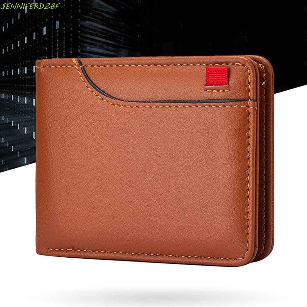 JENNIFERDZBF Carteiras Bifold Masculinas , Carteira Curta Masculina Clássica De Couro Pu , Bolso Casual Para Moedas De N