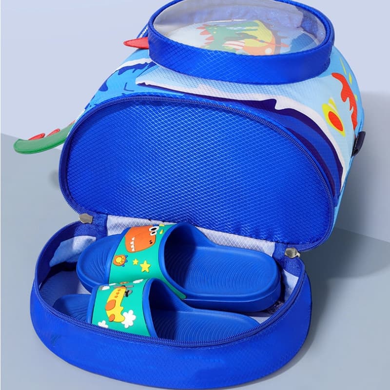 Mochila Natação Infantil Viagem Impermeável Compartimento Separado Seco Molhado Black Banana