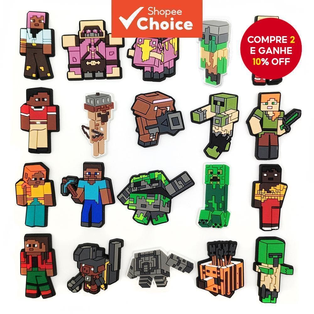 Conjunto com 20 PCS de Charms para sapatos - acessórios divertidos, presentes para crianças e adultos.