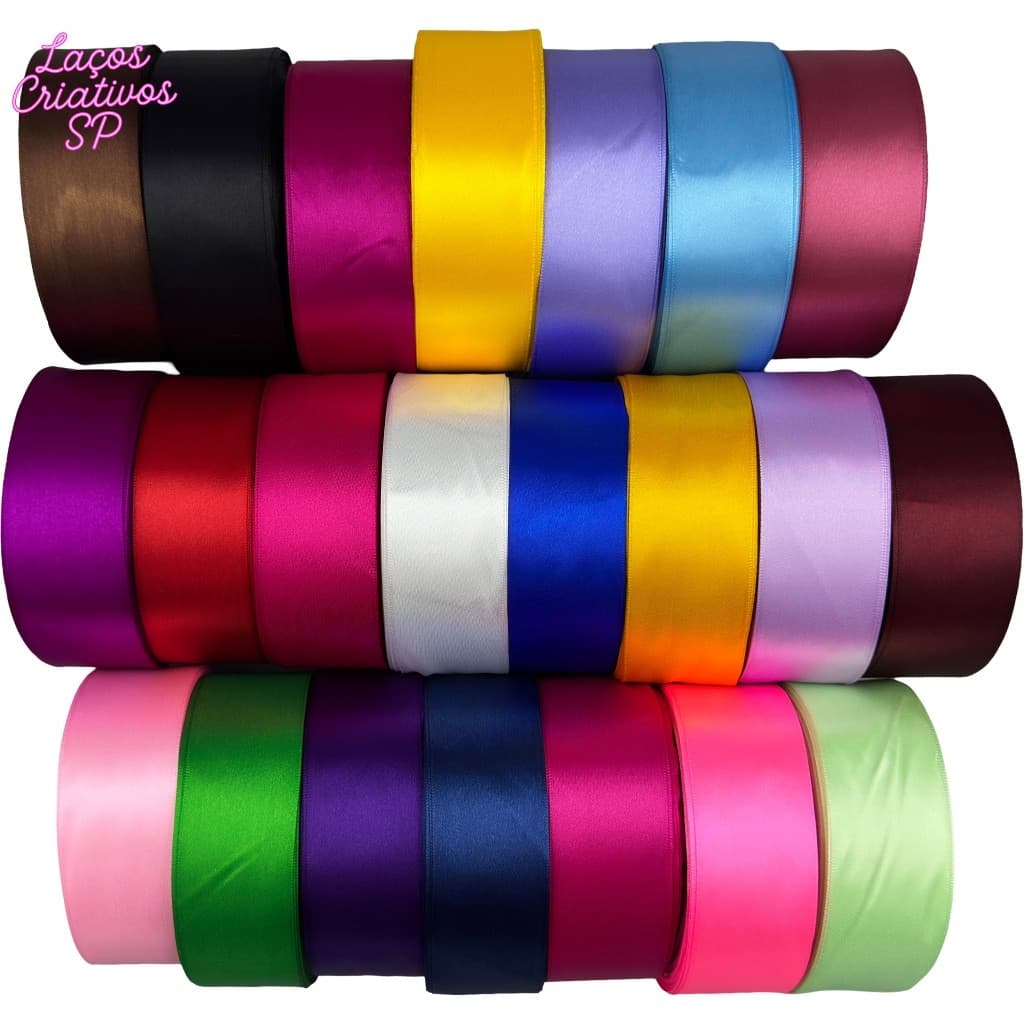 Fita de Cetim N9 (38mm) Rolo 50m ou 100m - Qualidade Premium Laços e Artesanato