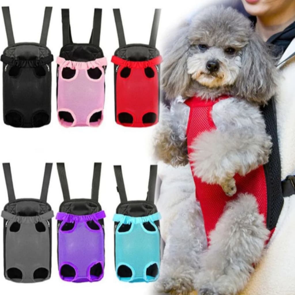 Bolsa Canguru Transporte De Pet Cachorro Gatos Preto Rosa