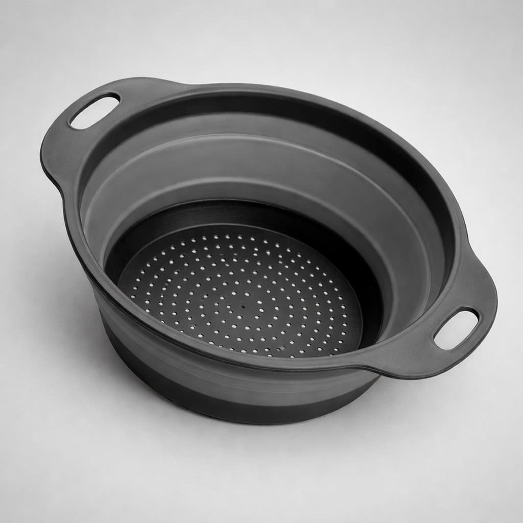 Escorredor De Alimentos Retrátil Silicone Redondo 29CM Macarrão Massas Salada Cozinha Fruta