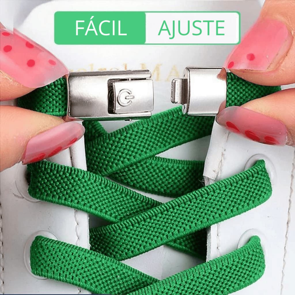 Cadarço Elástico Gradiente Sem Amarração com Trava de Pressão Infantil e Adulto