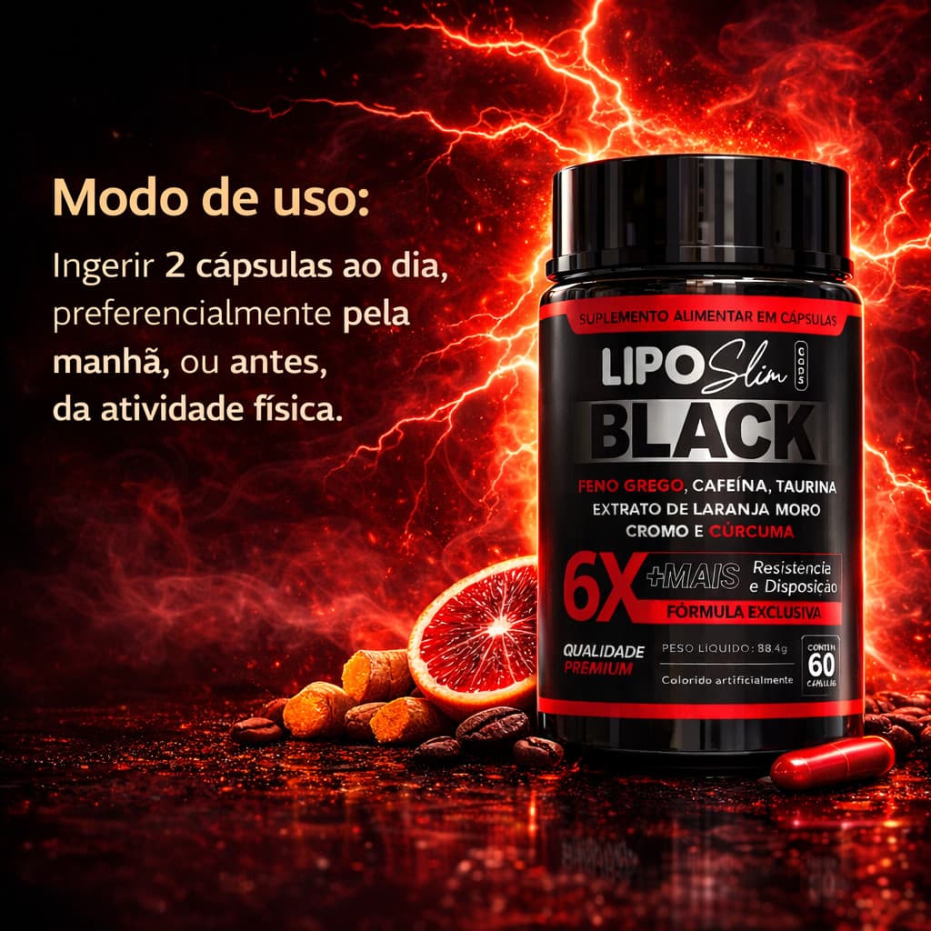 Slim Black 6 + Energia e Disposição - Ação 6 em 1