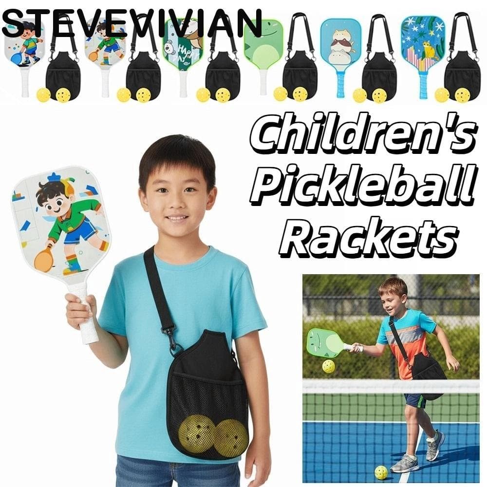 Conjunto De Pickleball Infantil STEVEVIVIAN , Colorido De Desenho Animado , Durável