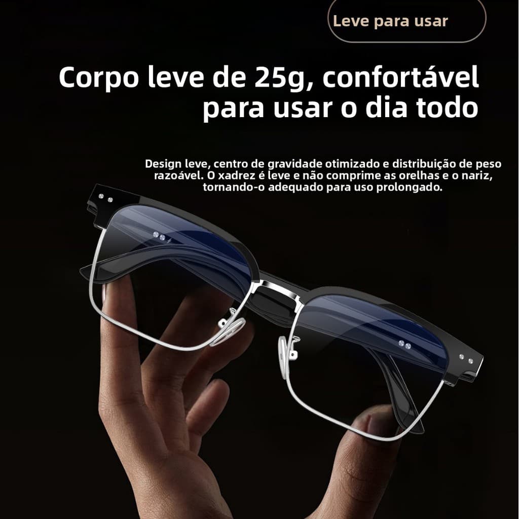 W100D Smart Bluetooth AI Tradução Óculos que mudam de cor Multi-idioma Ouvindo músicas