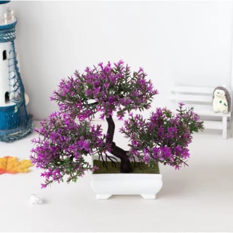 Arvore Artificial Decorações Plastico 25 cm Bonsai Verde Amarelo Roxo Laranja Envio Imediato