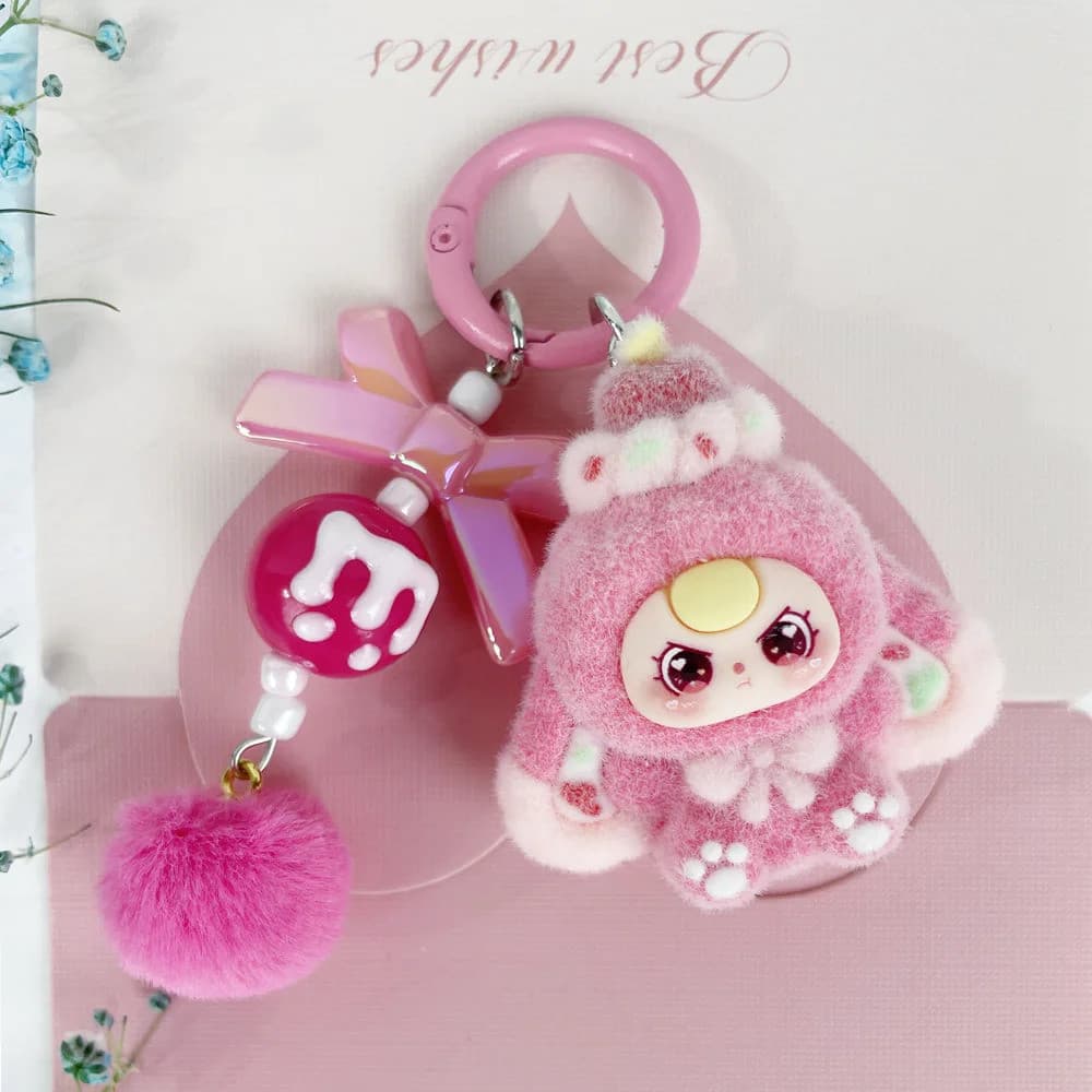 Kawaii Cartoon Chaveiro Bebê Três Boneca Saco Pingente DIY Acessórios De Decoração
