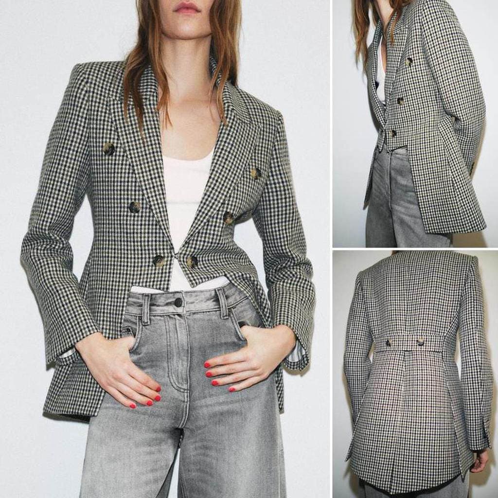 ZA2026 Primavera Novo Estilo Europeu Americano Moda Casual Design Assimétrico Blazer Misturado2086827