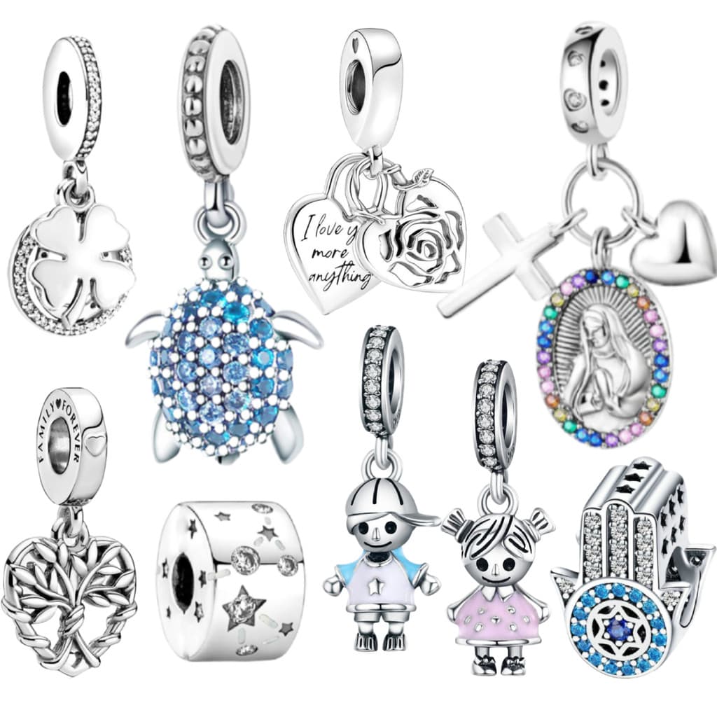 Berloque Pulseira Prata 925 Jóias Série Pulseiras Feminina Pingente