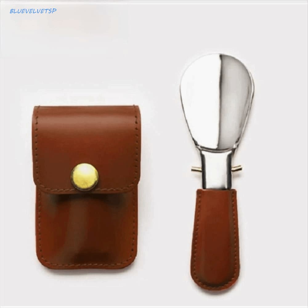 Calçadeira Dobrável Para Idosos BLUEVELVETSP , Bolsa De Couro Mini Buzina De Aço Inoxidável , Cor Sólida