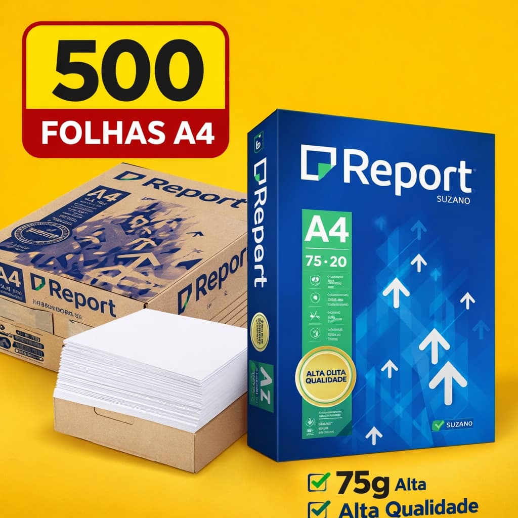 Papel Sulfite A4 Report 500 Folhas Branco Alta Qualidade Impressora
