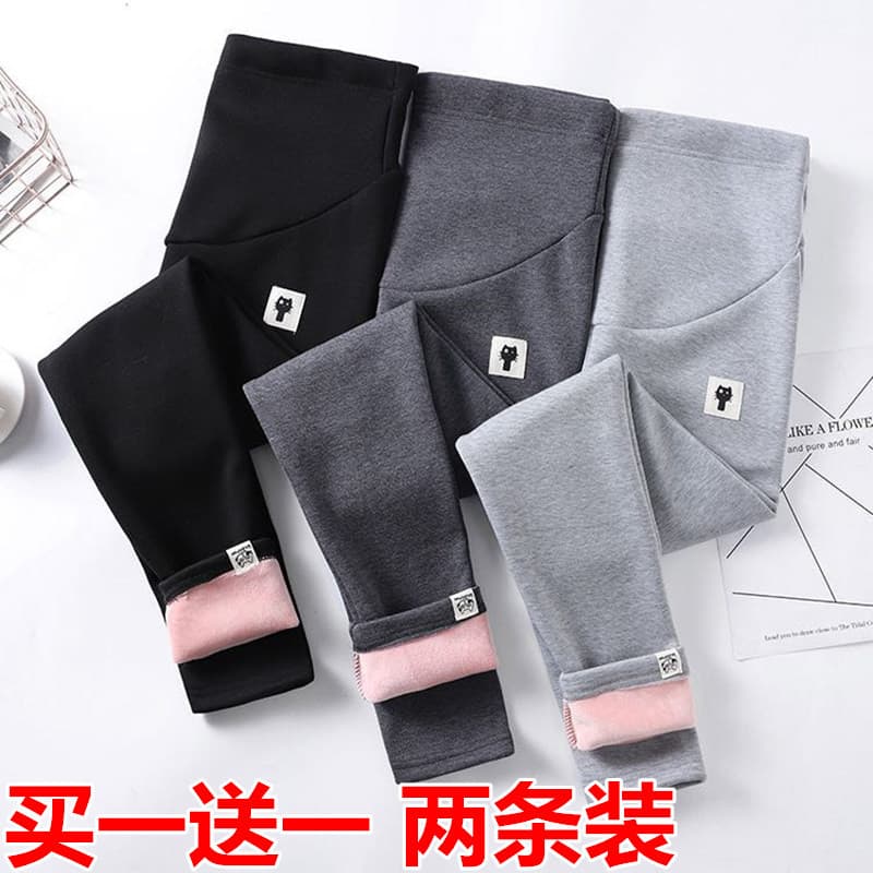 Mulheres grávidas Leggings primavera outono inverno exterior Wear moda Casual tamanho grande barriga elevador mais velud