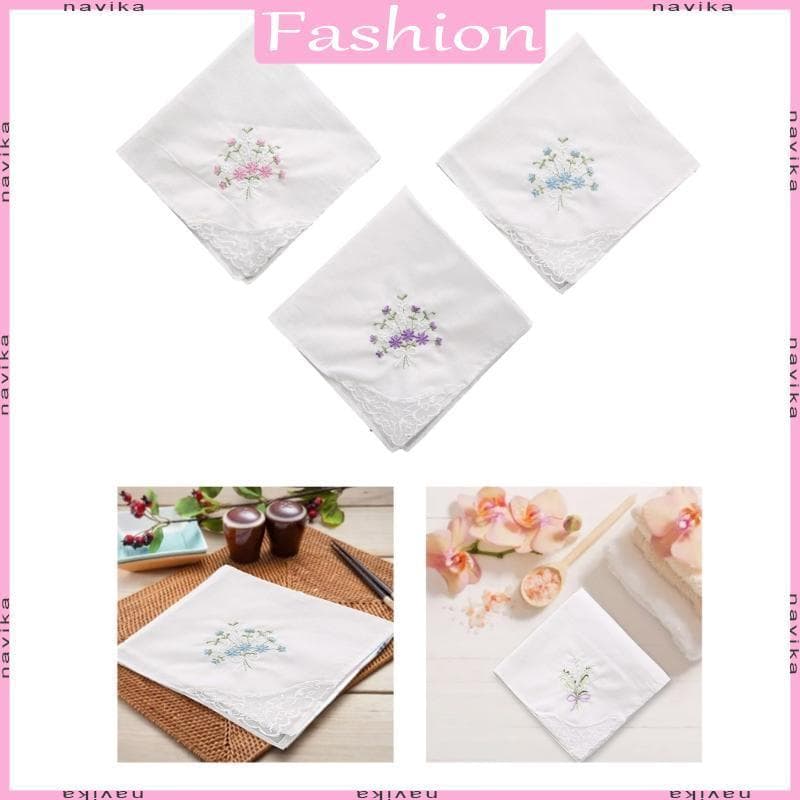 Lenços Femininos Bordados Macios E Sólidos Cores Doces