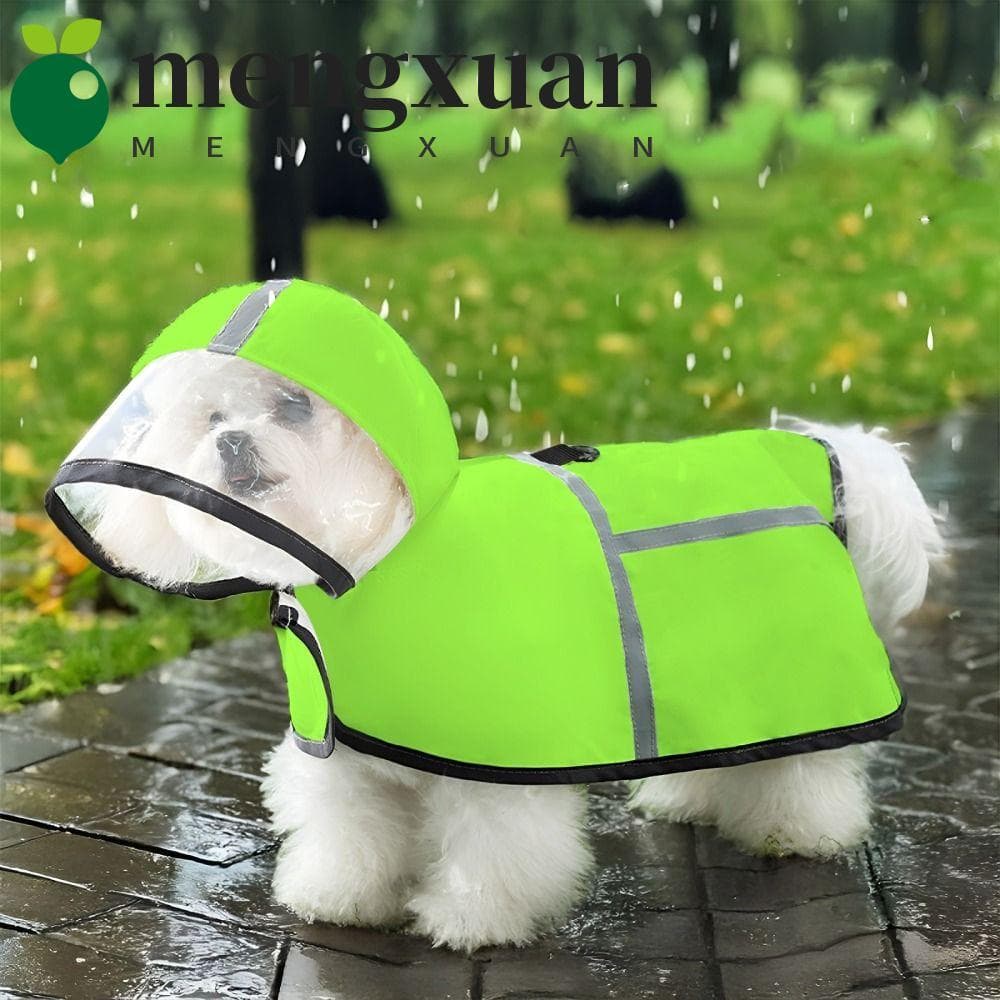 MENGXUAN1 Capa De Chuva Para Animais De Estimação , Design Ajustável , Poncho Cães À Prova De Vento , Reflexiva Com Capu