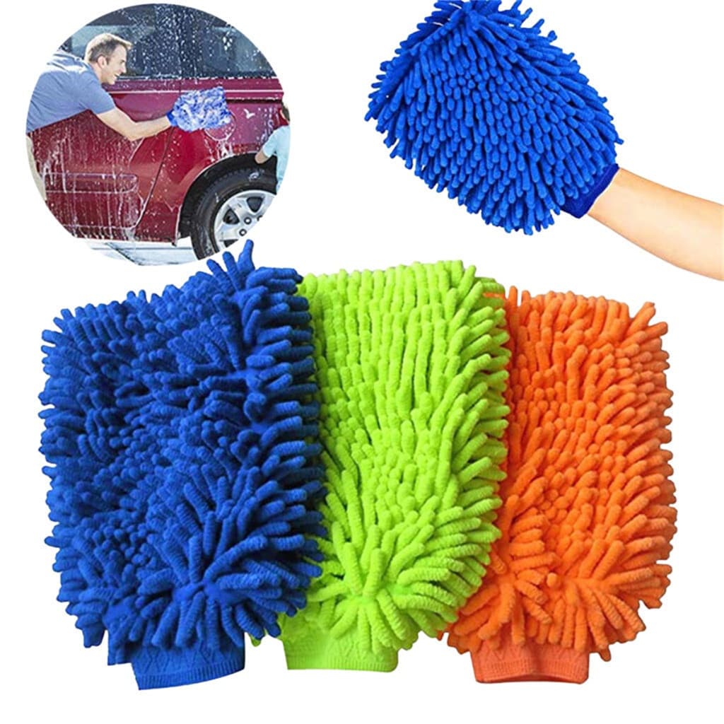 Luvas de limpeza multifuncionais de microfibra, adequadas para limpeza de carros, motocicletas e residências.