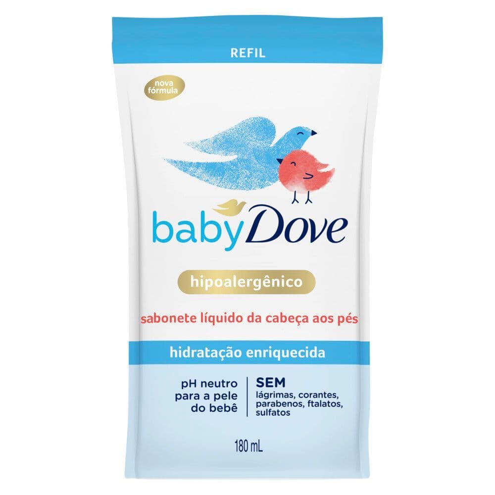 Sabonete Líquido Dove Baby Hidratação Enriquecida Refil 180ml