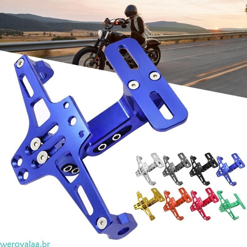 Weroyala Suporte De Montagem De Placa De Licença De Motocicleta , Identificação , Quadro De Alumínio Ajustável , Traseir