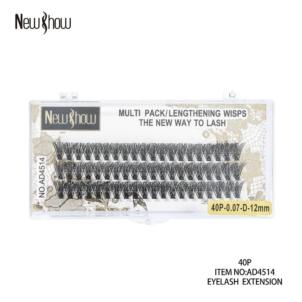 New Show Cílios Tufos Sem Nó 12P/20P/30P/40P-0.07-D Extensão de Cilios Alongamento/PACOTE