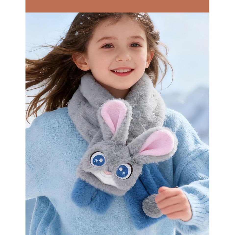 [oklife] Lenço de pelúcia infantil inverno quente meninos meninas desenho animado cachecol fofo