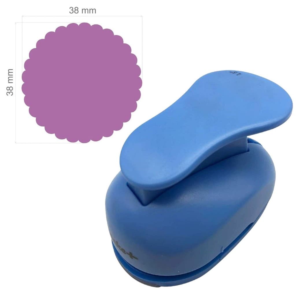 Furador Scrapbook Círculo Escalopado para Papel e EVA Corte 3,8cm 1,5 Polegadas