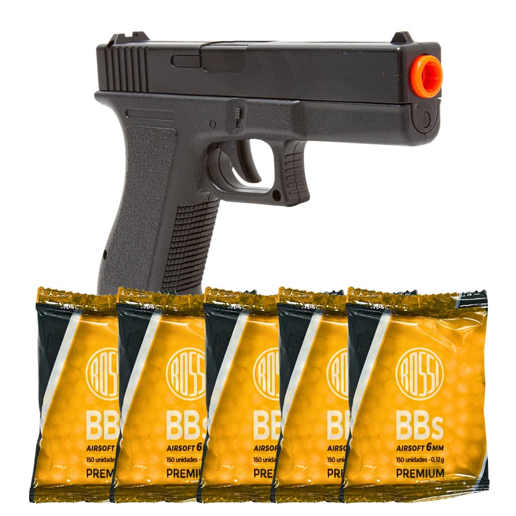 Pistola de Airsoft Vigor V307 6mm Spring Mola Esfera Bolinha Plástica Bbs Kit Iniciante